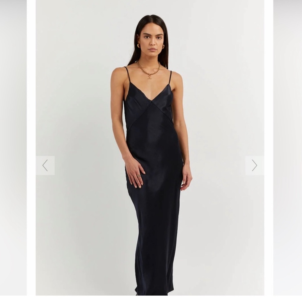Dissh Simone Navy Satin Slip Dress - NWT - Size US 8